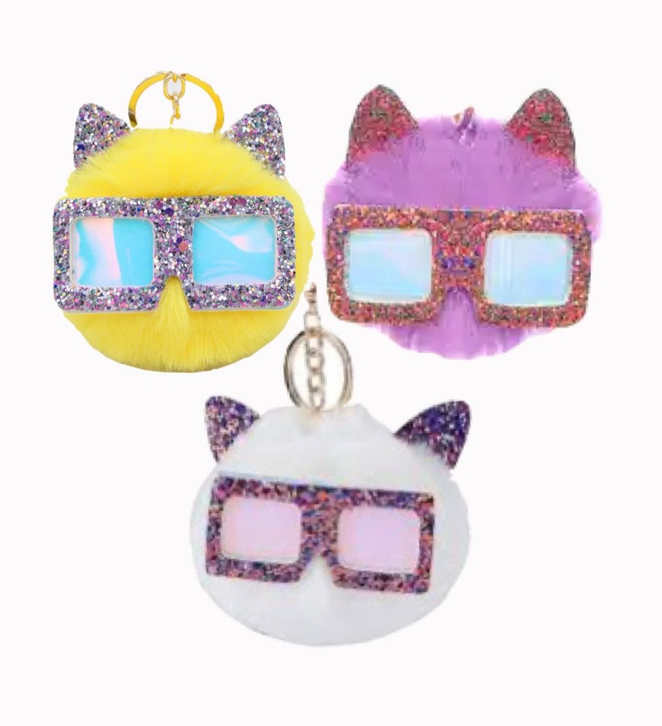 @Llavero peludo gafas mirellado
