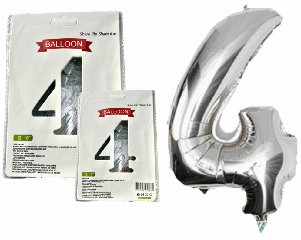 @Numero inflable plata #4