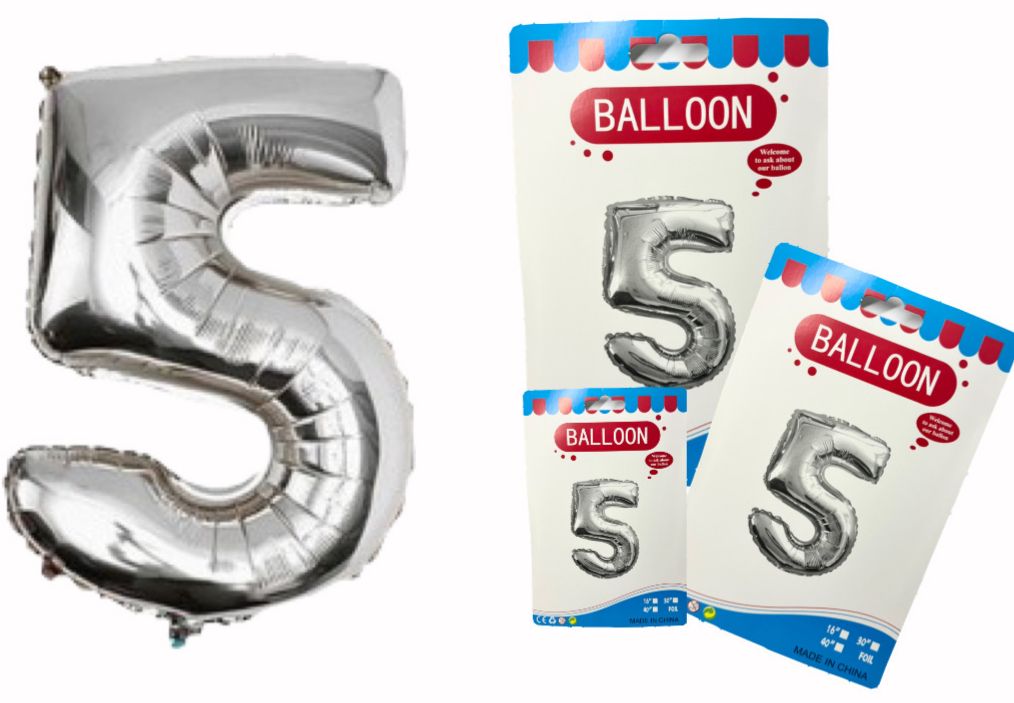 @Numero inflable plata #5
