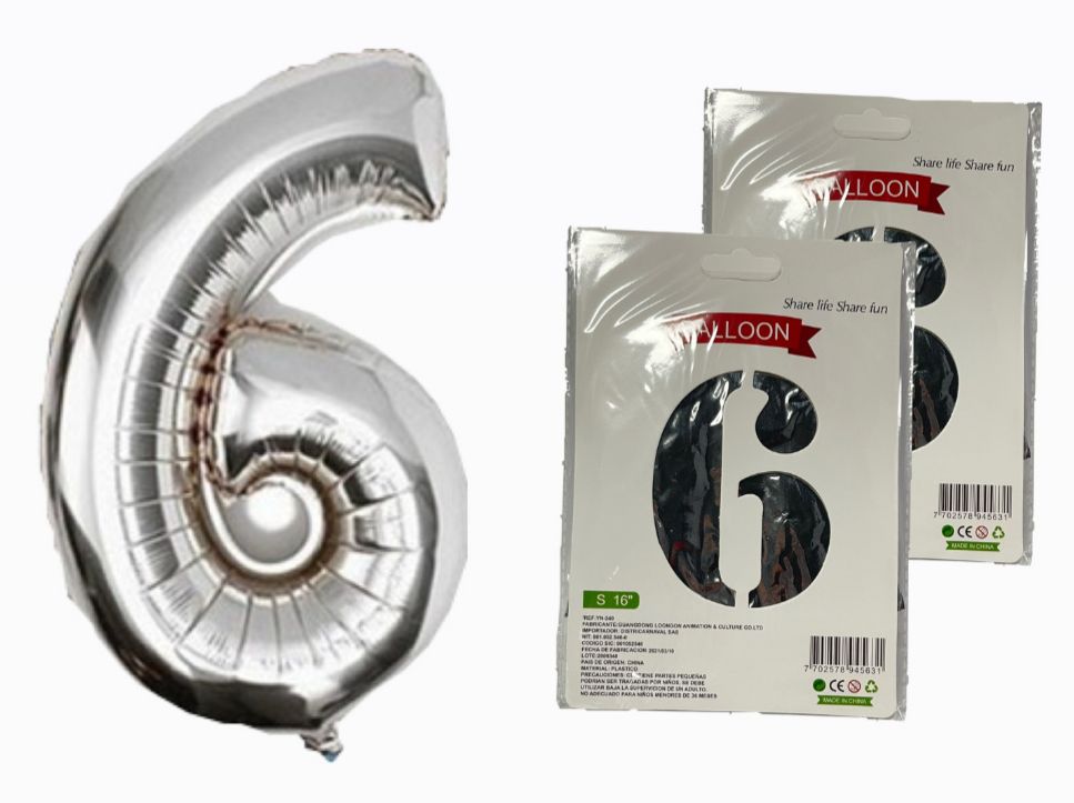 @Numero inflable plata #6