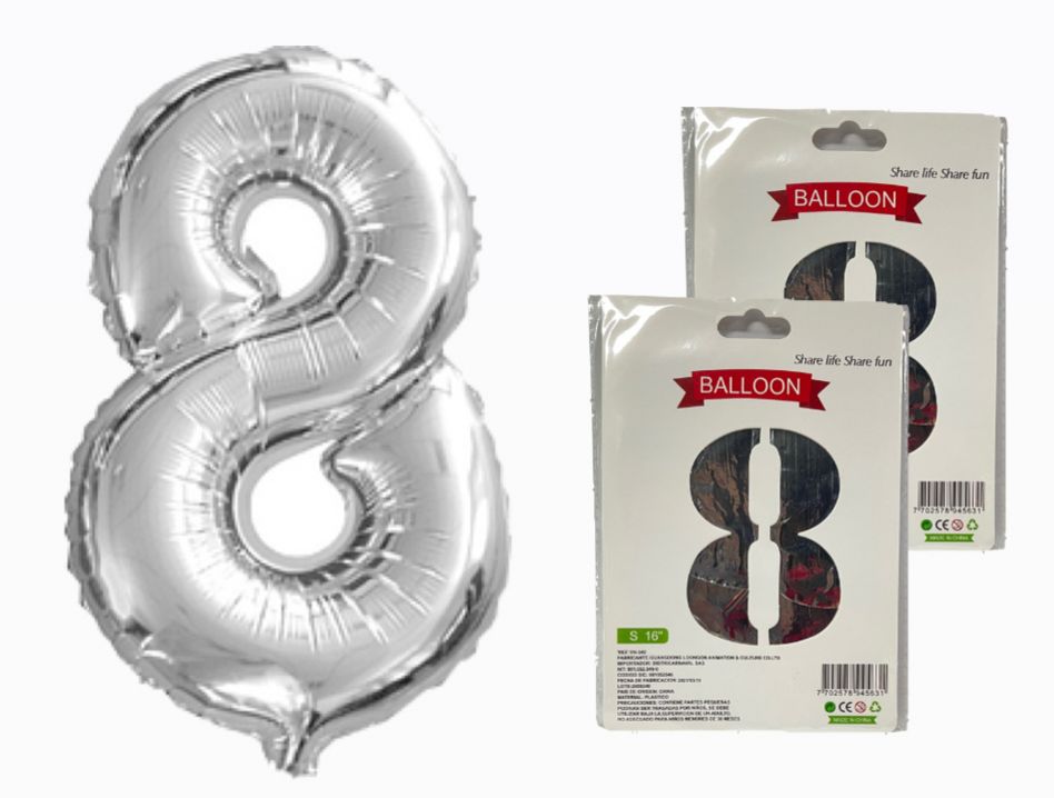 @Numero inflable plata #8