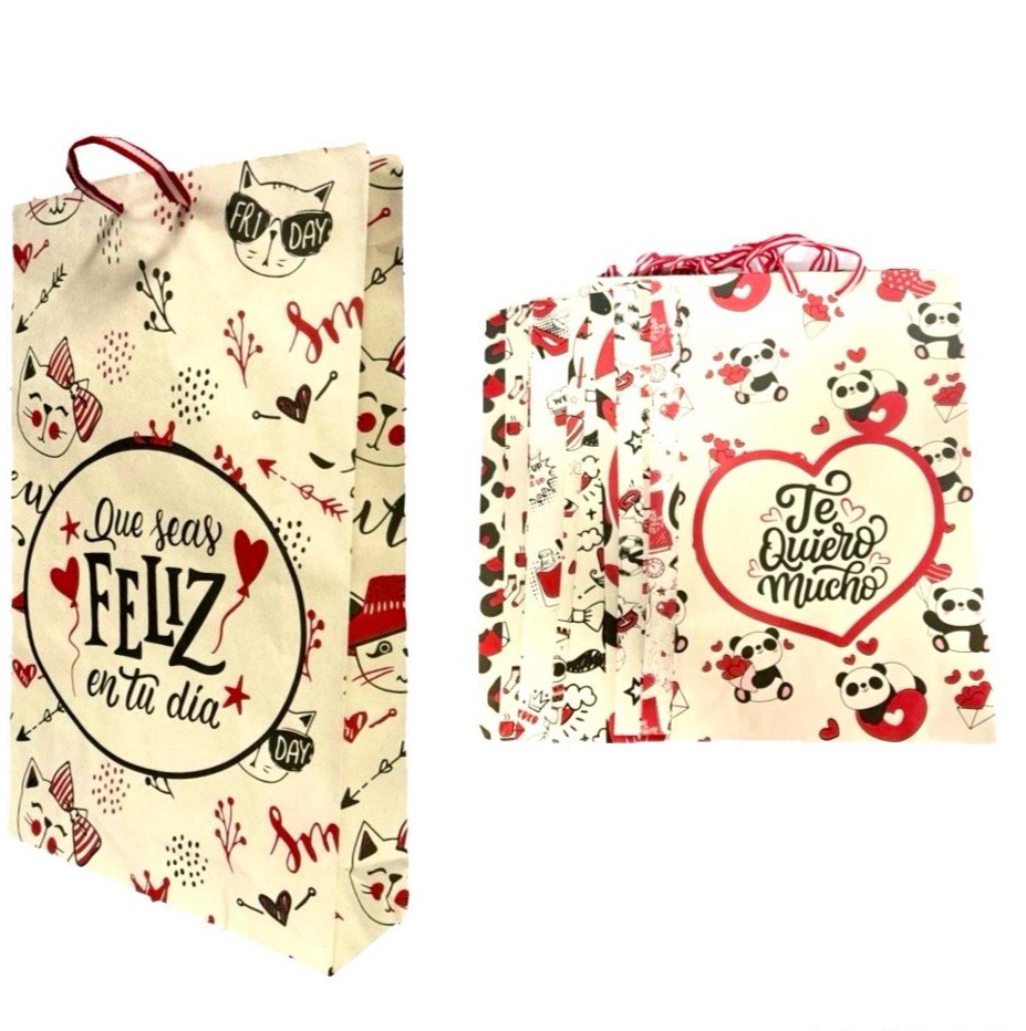 Bolsa regalo ecologica estampada grd pqt x12