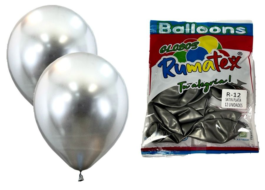 Bomba ballons r12x12 satin plata 