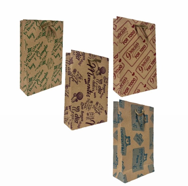Bolsa regalo kraft mensaje Mediana pqt x12