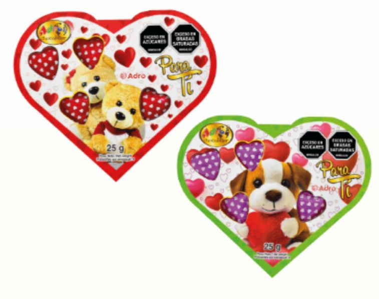 Chocolate adro estuche t6 corazon carton x25 gr