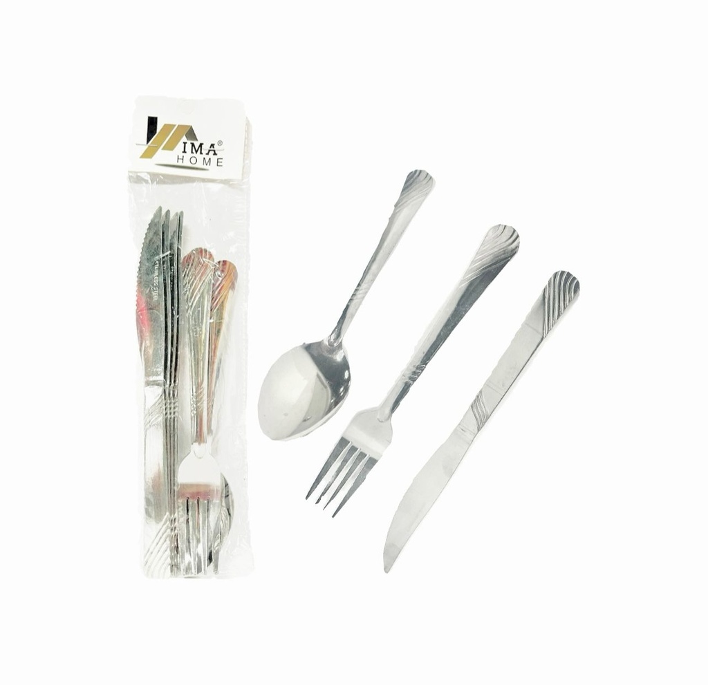 Set cubierto sencillo x12 cuchara-tenedor-cuchillo 