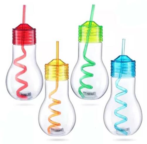 @Vaso pitillo forma bombillo con luz 