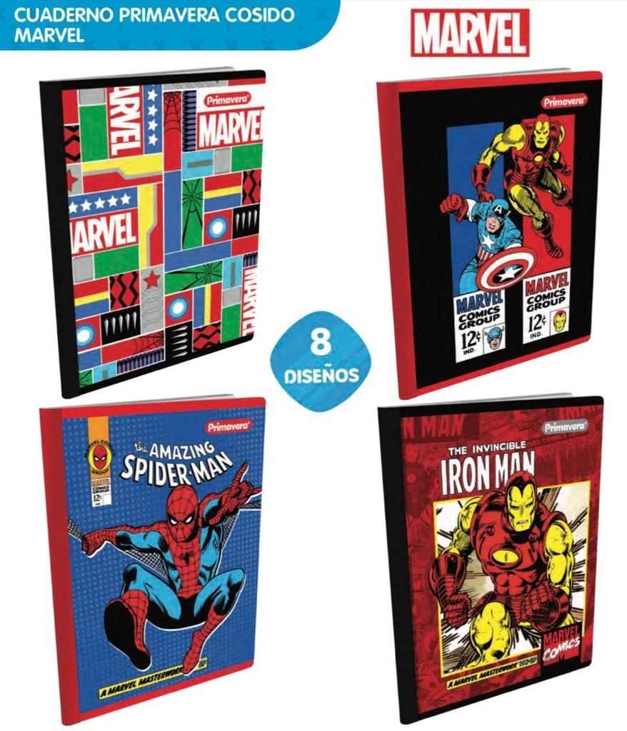 Cuad cosido prim. 100 H cuadro marvel