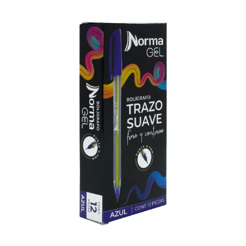 Lapicero norma .7 tapa azul x12