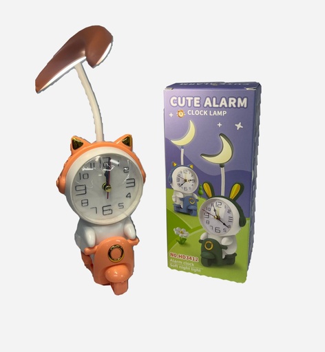 [PTQ1307] Lampara led gato con reloj