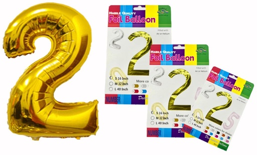 [1404D] @Numero inflable dorado #2 (YN-340)