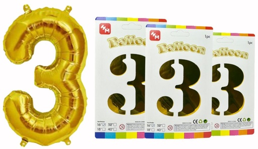 [1404D] @Numero inflable dorado #3 (YN-340)