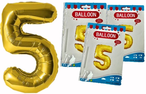[1404D] @Numero inflable dorado #5