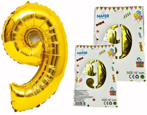 [1404D] @Numero inflable dorado #9
