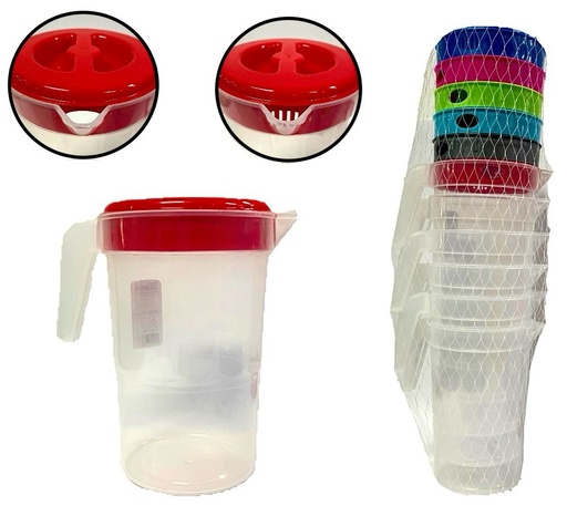 [H073] Jarra 2.5 litros fina malla x6 beed (UNI $5800)