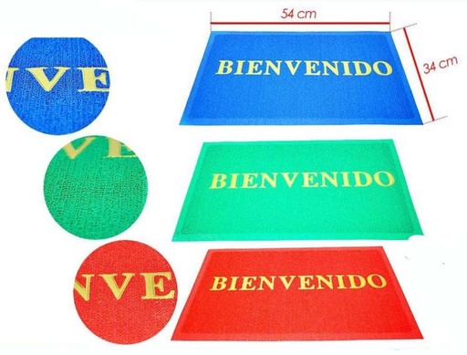 [EN0208] Tapete piso bienvenido pvc con gancho