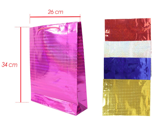 [PT14577] (PT26934)Bolsa regalo tornasol mediana 27x34 PQT X12 
