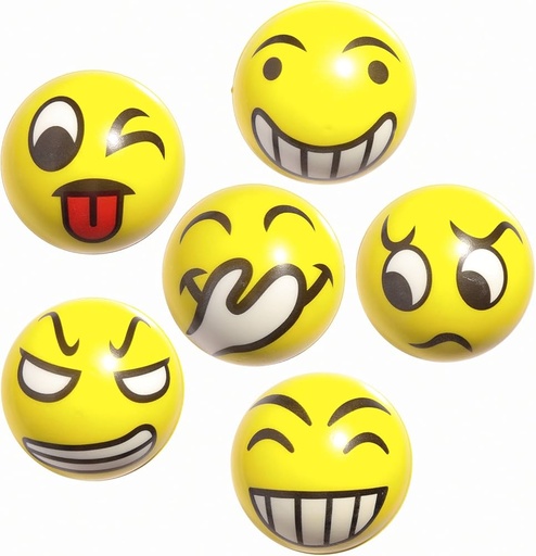 [PT23115] Pelota relajante emoticon grande paq x6 