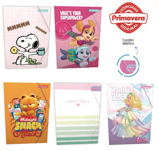 [P3935] Carpeta primavera plastica liga teen niña 