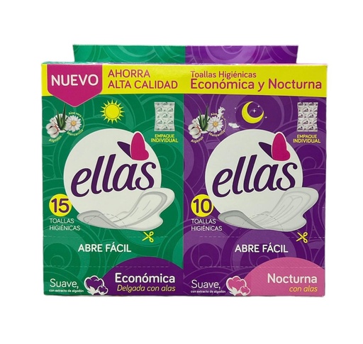 [OF0042N] Toalla ellas caja x15 mas 10 nocturna 