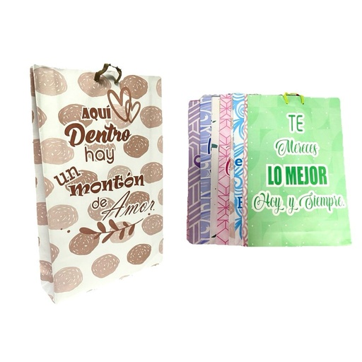 [202030] @Bolsa regalo arte mensaje pastel grande pqt x12