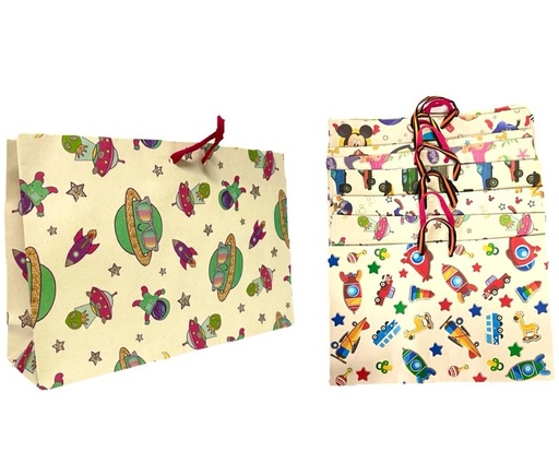 [104020] @Bolsa regalo horizontal estampada grd pqt x12