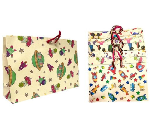 [104010] @Bolsa regalo horizontal estampada mdn pqt x12