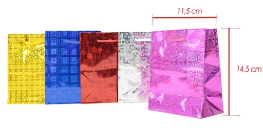 [PT26931] (21133-1)Bolsa regalo tornasol mini 12x15 PQT X12  