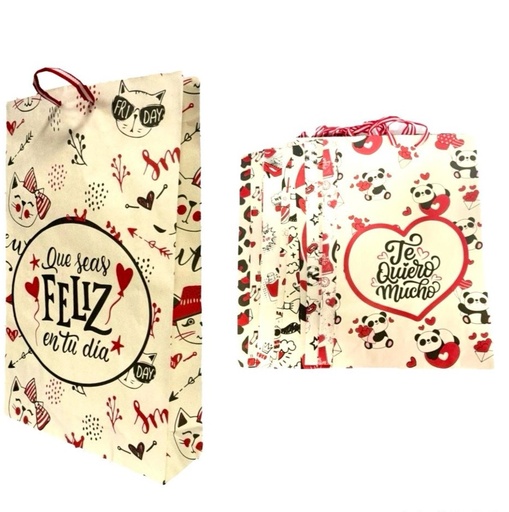 [104080] Bolsa regalo ecologica estampada grd pqt x12