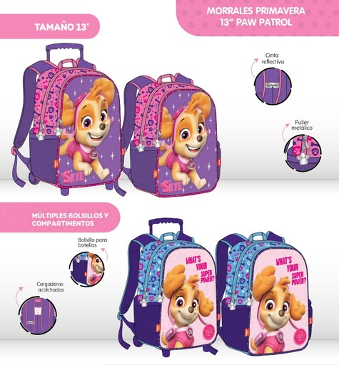 [617-029-2268] Morral prim. personaje pequeño paw pattrol niña