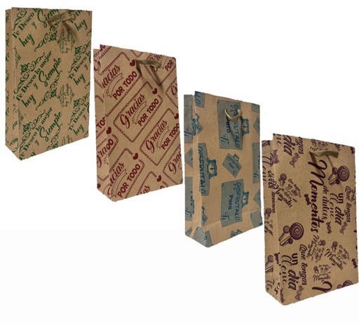 [201080] Bolsa regalo kraft mensaje grd pqt x12