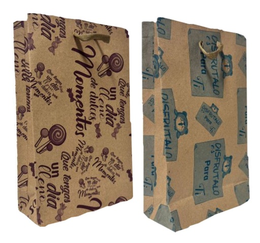 [201070] Bolsa regalo kraft mensaje Jumbo pqt x6 