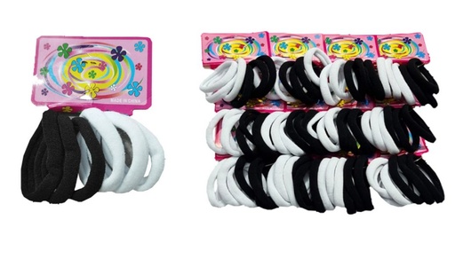 [ST029] @Chulo resorte licra x6 blanco y negro  bolsa x12