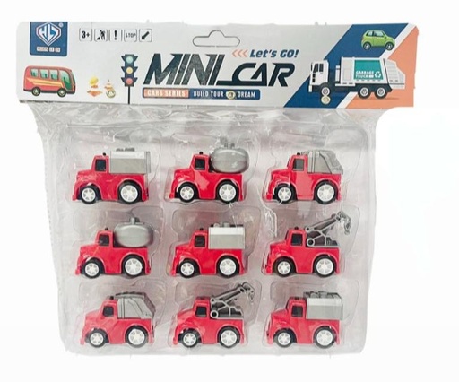 [CA1465] Carro mini x9 rojos 