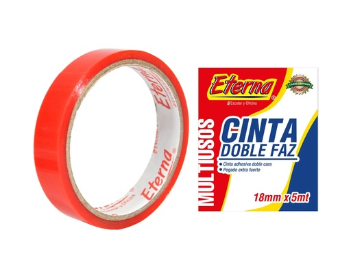 [ET635] Cinta doble faz transparente 18mm x5 mts
