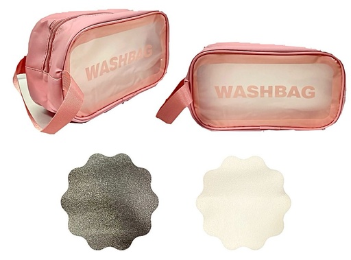[1286-3] Cosmetiquera cuadrada pastel washbag