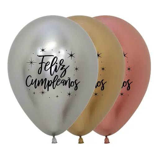 [849975] Bomba fashion ballons estampada feliz cumpleaños r12x12 metal