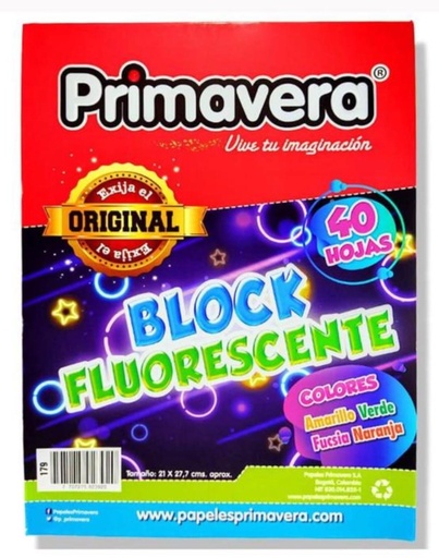[P179] Block fluorescente primavera