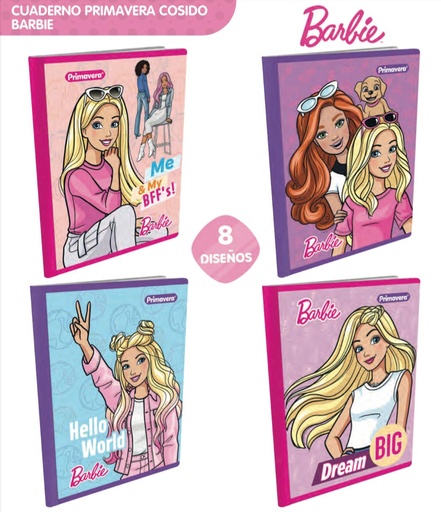 [P1979] Cuad cosido prim. 100 H cuadros Barbie
