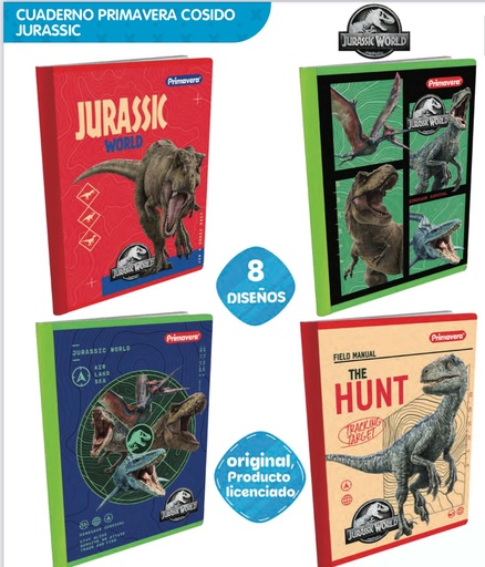 [P3155] Cuad cosido prim. 100 H cuadros jurasic