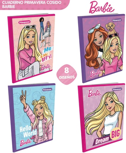 [P1980] Cuad cosido prim. 100 H rayas Barbie