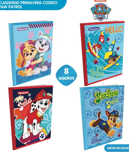 [P1830] Cuad cosido prim. 100 H rayas paw patrol