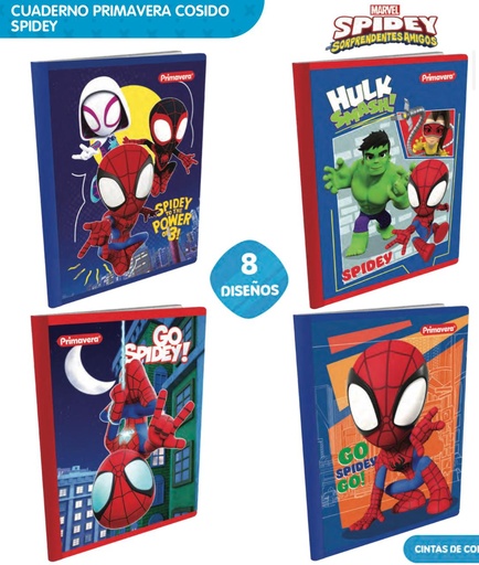 [P3078] Cuad cosido prim. 100 H rayas spidey marvel
