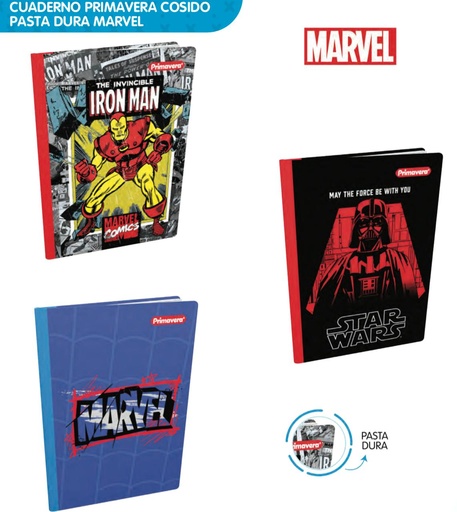 [P3870] Cuad cosido prim. p.dura100 H raya marvel