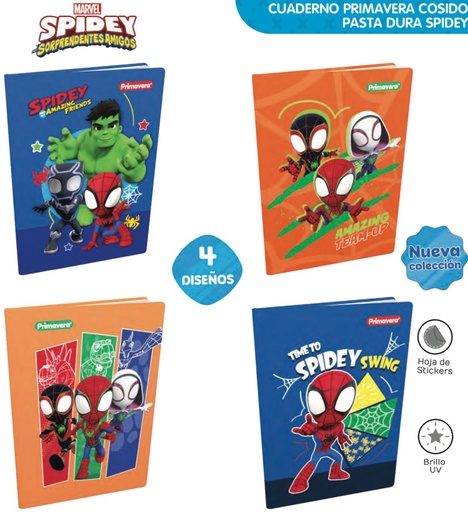 [P3886] Cuad cosido prim. p.dura100 H raya spidey