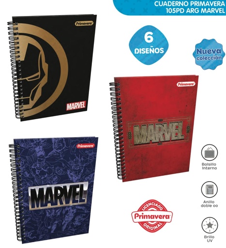 [P3871] Cuad prim. argollado academico marvel cuadro