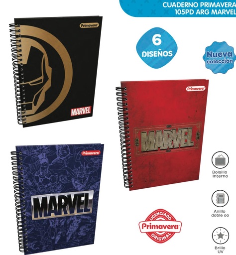 [P3872] Cuad prim. argollado academico marvel raya