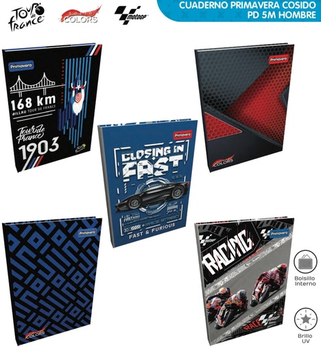 [P1499] Cuad prim cosido 5materias hombre