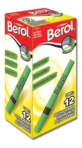 [1776829] Resaltador berol grueso verde caja x12 (UND $1.200)